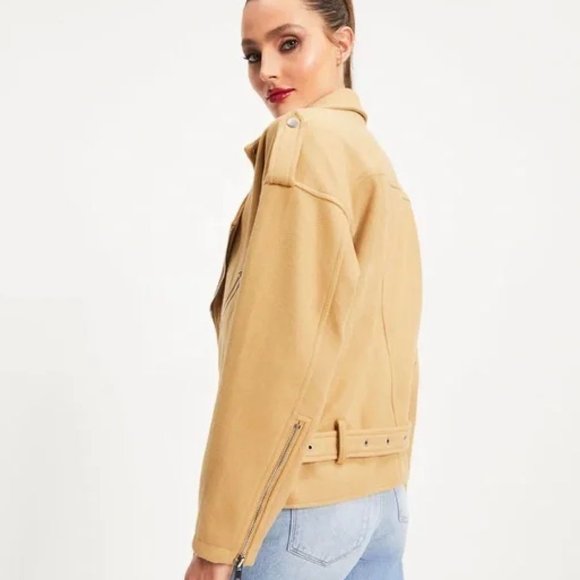 NWT Biker Jacket - CAMEL Sz Small - Picture 6 of 10